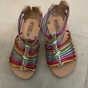Seychelles toddler sandals. Rainbow size 7. Like new.